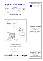 Atlantic franco belge Optima Pack 4025 BV Notice De Référence