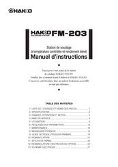 Hakko FM-203 Manuel D'instructions