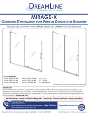 DreamLine MIRAGE-X SHDR-1960723L Serie Consignes D'installation
