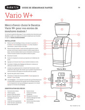 Baratza Vario W+ Guide De Démarrage Rapide