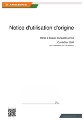 Amazone CombiDisc 3000 Notice D'utilisation D'origine