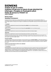 Siemens ULTRAMAT 23 Notice D'utilisation