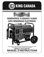 King Canada POWER FORCE KCG-10001GE Manuel D'instructions