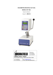 Brookfield CAP 1000+ Manuel D'utilisation