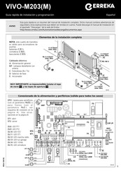 Erreka VIVO-M203 Guide Rapide D'installation Et Programmation