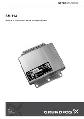 Grundfos SM 113 Notice D'installation Et De Fonctionnement