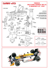 Tameo Kits WILLIAMS HONDA FW11b Instructions De Montage