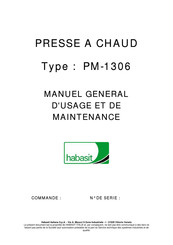 Habasit PM-1306 Manuel D'utilisation Et De Maintenance