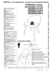 Alinea ROMANE SIEGE00411/41938 Instructions De Montage