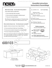 NEXERa 600103 Instructions D'assemblage