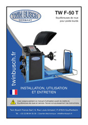 twin busch TW F-50 T Installation, Utilisation Et Entretien