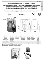 Rib K400 Instructions Pour L'utilisation Et L'installation