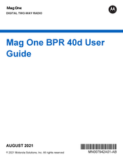 Motorola Solutions Mag One BPR 40d Guide De L'utilisateur