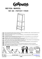Galipette PORTANT 1 TIROIR 800 Mode D'emploi