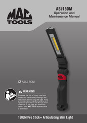 MAC TOOLS Pro Stick+ ASL150M Manuel D'utilisation Et D'entretien