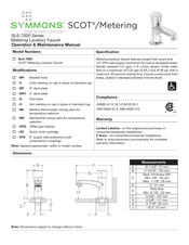 Symmons SCOT/Metering SLS-7000 Serie Manuel D'utilisation Et D'entretien