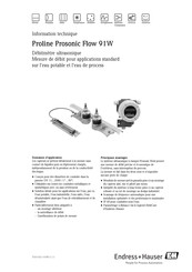 Endress+Hauser Proline Prosonic Flow 91W Information Technique