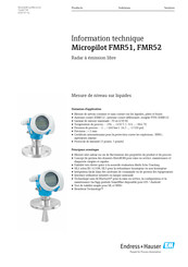 Endress+Hauser Micropilot FMR51 Information Technique