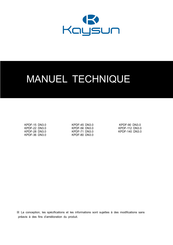 Kaysun KPDF-140 DN3.0 Manuel Technique