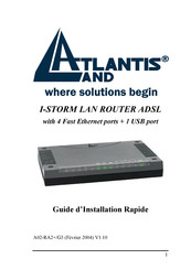 Atlantis Land I-STORM LAN ROUTER ADSL Guide D'installation Rapide