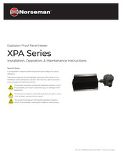 Thermon Norseman XPA Serie Instructions D'installation, D'utilisation Et D'entretien