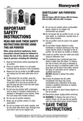 Honeywell QUIETCLEAN HFD-013 Série Instructions