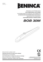 Beninca BOB 30M Livret D'instructions Et Catalogue Des Pieces De Rechange