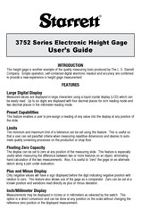 Starrett 3752 Serie Mode D'emploi