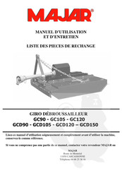 MAJAR GCD105 Manuel D'utilisation Et D'entretien