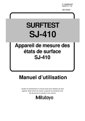 Mitutoyo SURFTEST SJ-410 Manuel D'utilisation