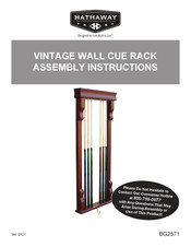 Hathaway VINTAGE WALL CUE RACK BG2571 Instructions De Montage