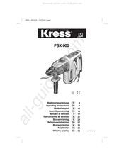 Kress PSX 600 Mode D'emploi