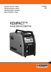 Kemppi KEMPACT PULSE 2800 AUTOMOTIVE Manuel D'utilisation