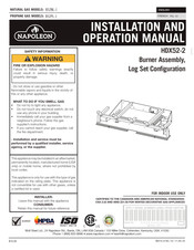 Napoleon HDX52-2 Manuel D'installation Et D'opération