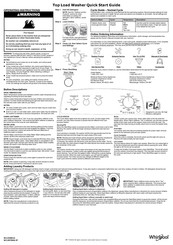 Whirlpool WTW4616FW Guide De Démarrage Rapide