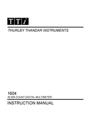 TTI 1604 Manuel D'instructions