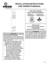 Empire Heating Systems FAW40IPXNAT-1 Instructions D'installation Et Manuel Du Propriétaire