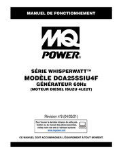 MQ Power WHISPERWATT DCA25SSIU4F Manuel De Fonctionnement