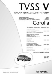 Toyota Corolla TVSS V Notice D'installation