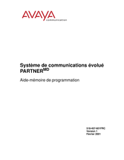 Avaya PARTNER Serie Guide De Programmation