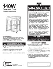 Whittier Wood Products Gourmet 140W Instructions De Montage
