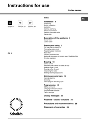 SCHOLTES CL 1 Mode D'emploi