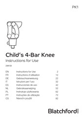 Blatchford Child's 4-Bar Knee Instructions D'utilisation