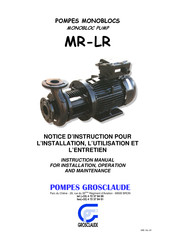 GROSCLAUDE LR 517 Notice D'instruction Pour L'installation, L'utilisation Et L'entretien