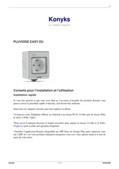 Konyks PLUVIOSE EASY EU Conseils Pour L'installation Et L'utilisation