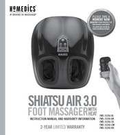 HoMedics SHIATSU AIR 3.0 FMS-352HJ-BK Mode D'emploi Et Informations Sur La Garantie