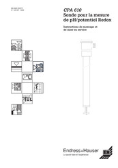 Endress+Hauser CPA 610 Instructions De Montage Et Mise En Service
