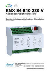 elsner elektronik KNX S4-B10 Données Techniques Et Indications D'installation