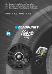 Blaupunkt Velocity Série Conseils Pour L'installation Et L'utilisation