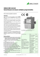 Camille Bauer SINEAX DME 442 Fiche Technique